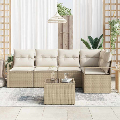 Set di divani 6 pcs Beige polyrattan