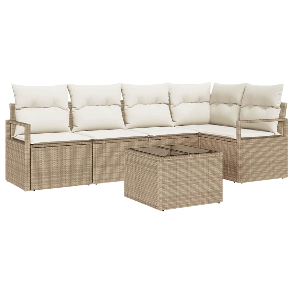 Set di divani 6 pcs Beige polyrattan