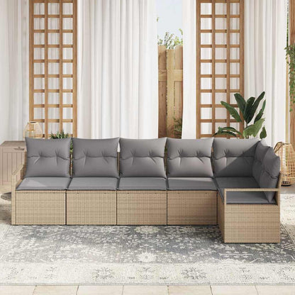 Set di divani 6 pcs Beige polyrattan