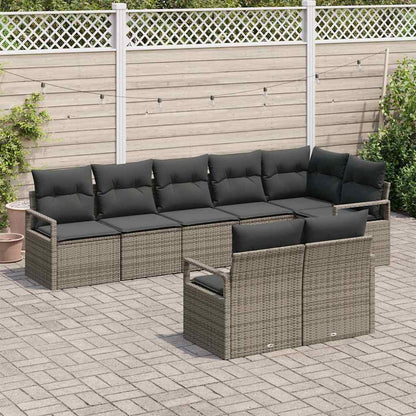 Set di divani 8 pcs Grigio polyrattan