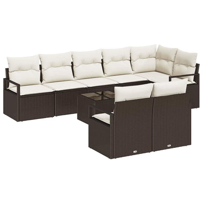 Set di divani 9 pcs Marrone polyrattan