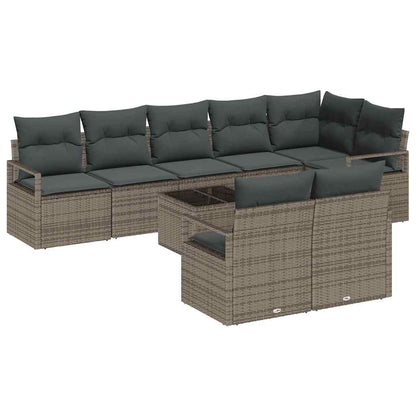 Set di divani 9 pcs Grigio polyrattan