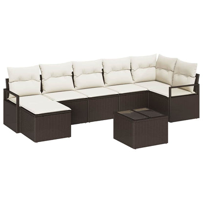 Set di divani 8 pcs Marrone polyrattan