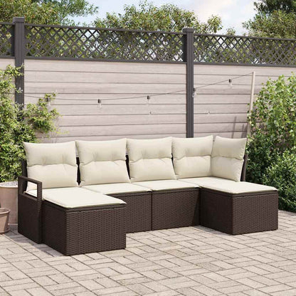 Set di divani 6 pcs Marrone polyrattan