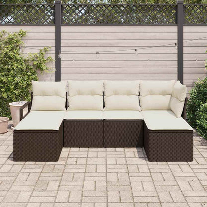 Set di divani 6 pcs Marrone polyrattan