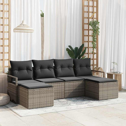 Set di divani 6 pcs Grigio polyrattan