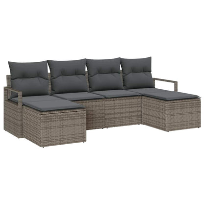 Set di divani 6 pcs Grigio polyrattan