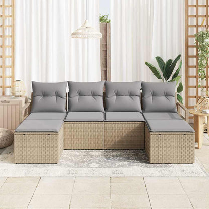 Set di divani 6 pcs Beige polyrattan