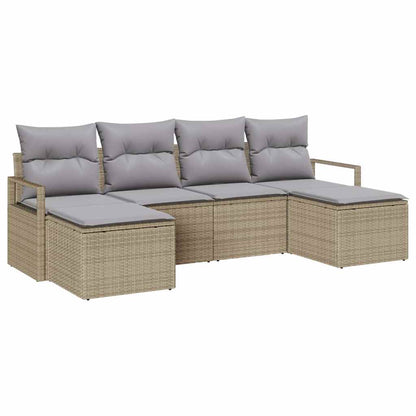 Set di divani 6 pcs Beige polyrattan