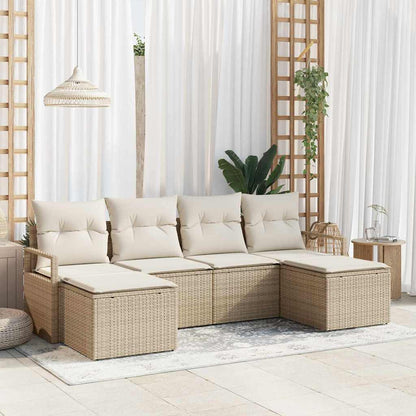Set di divani 6 pcs Beige polyrattan
