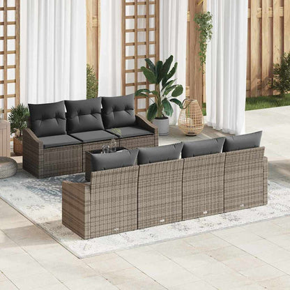 Set di divani con cuscino con cuscino 8 pcs Grigio polyrattan