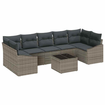 Set di divani con cuscino Grigio 55 x 55 x 37 cm polyrattan