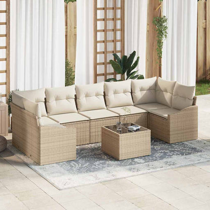 Set di divani Beige e Crema 55 x 55 x 37 cm polyrattan