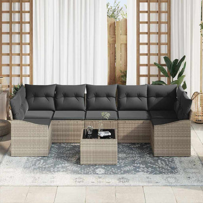 Set di divani Grigio chiaro 55 x 55 x 37 cm polyrattan
