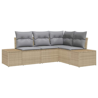 Set Divano da Giardino 4 pcs Beige polyrattan