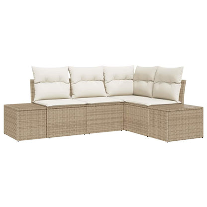 Set Divano da Giardino 4 pcs Beige polyrattan