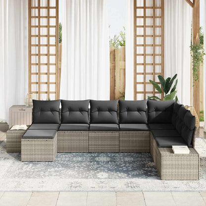 Set Divano da Giardino con cuscino 8 pcs polyrattan