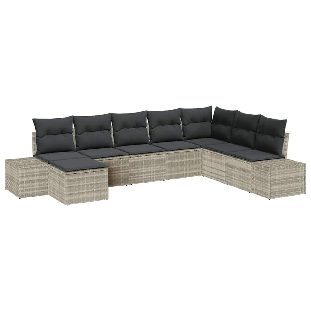 Set Divano da Giardino con cuscino 8 pcs polyrattan