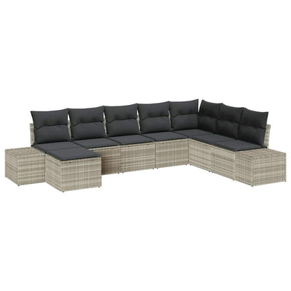 Set Divano da Giardino con cuscino 8 pcs polyrattan