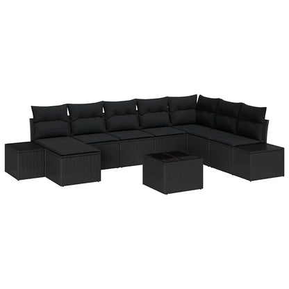 Set Divano da Giardino con cuscino 9 pcs polyrattan