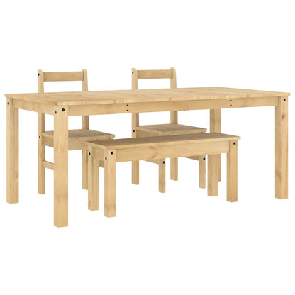 Set da Pranzo 4 pz Panama in Legno Massello di Pino