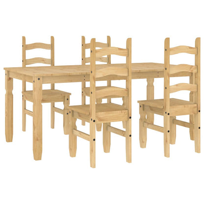Set da Pranzo 5 pz Panama in Legno Massello di Pino