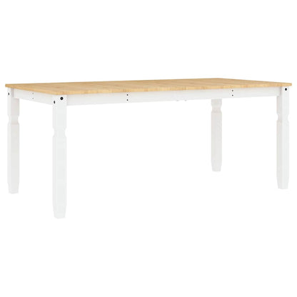 Set da Pranzo 5 pz Panama Bianco in Legno Massello di Pino