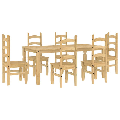 Set da Pranzo 7 pz Panama in Legno Massello di Pino