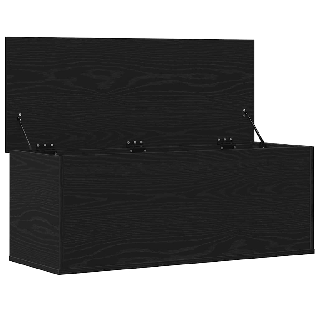 Scatola di Stoccaggio Rovere Nero 90 x 35 x 35 cm