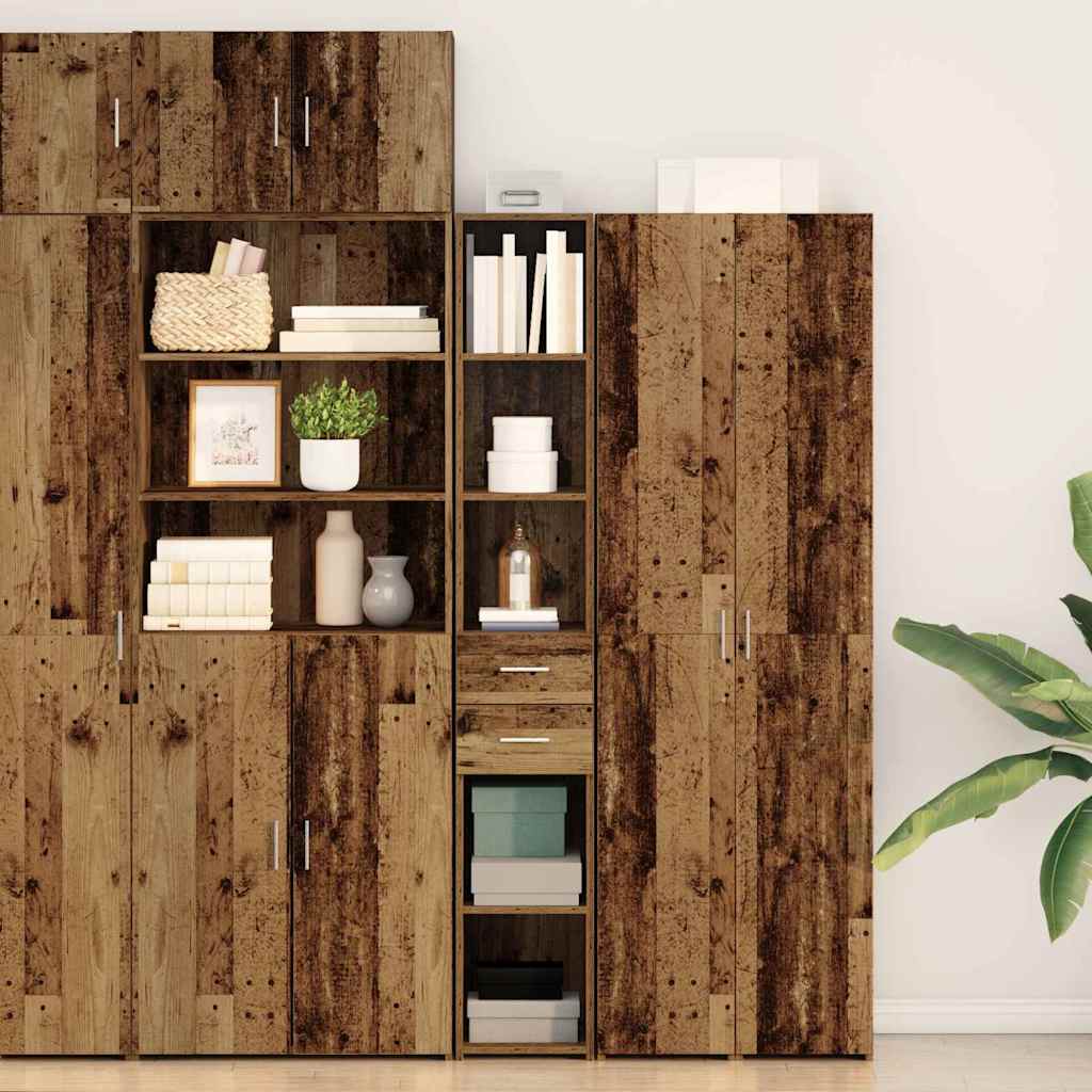 Libreria con cassetto Legno vecchio 30 x 42.4 x 185.2 cm