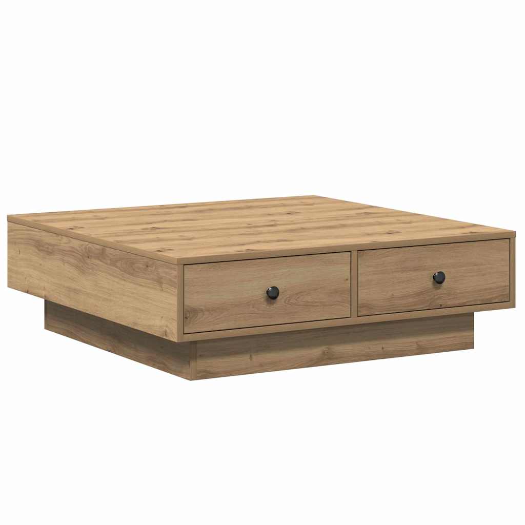 Tavolino da salotto Rovere artigianale 90 x 90 x 28 cm