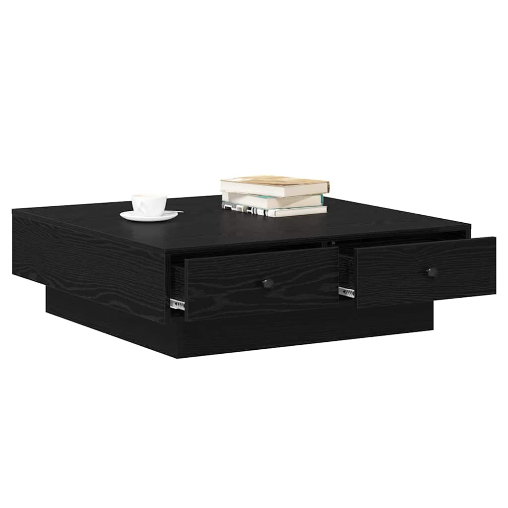 Tavolino da salotto Rovere Nero 90 x 90 x 28 cm