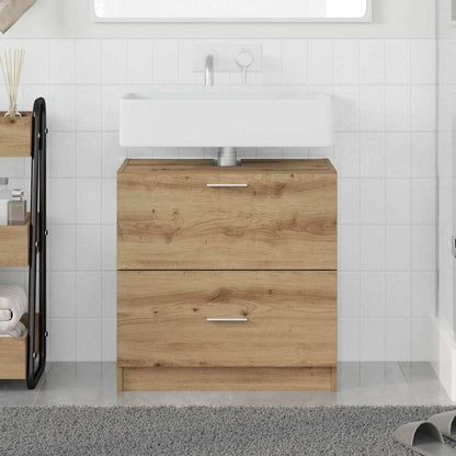 Mobile da Bagno con cassetto Rovere artigianale 59 x 37 x 59 cm