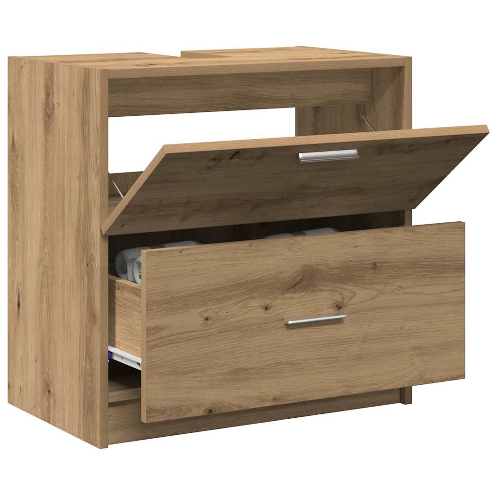 Mobile da Bagno con cassetto Rovere artigianale 59 x 37 x 59 cm