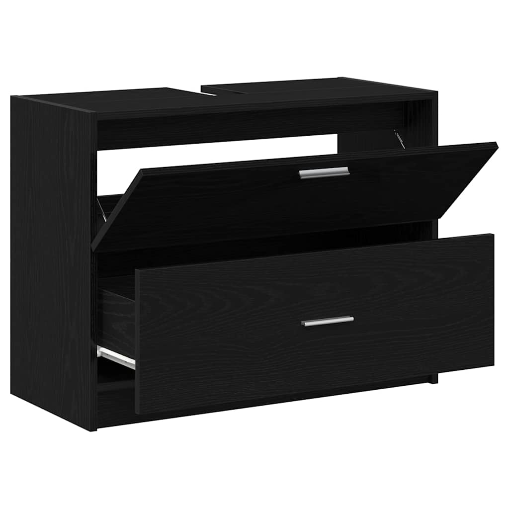 Mobile da Bagno Rovere Nero 78 x 37 x 59 cm Legno multistrato