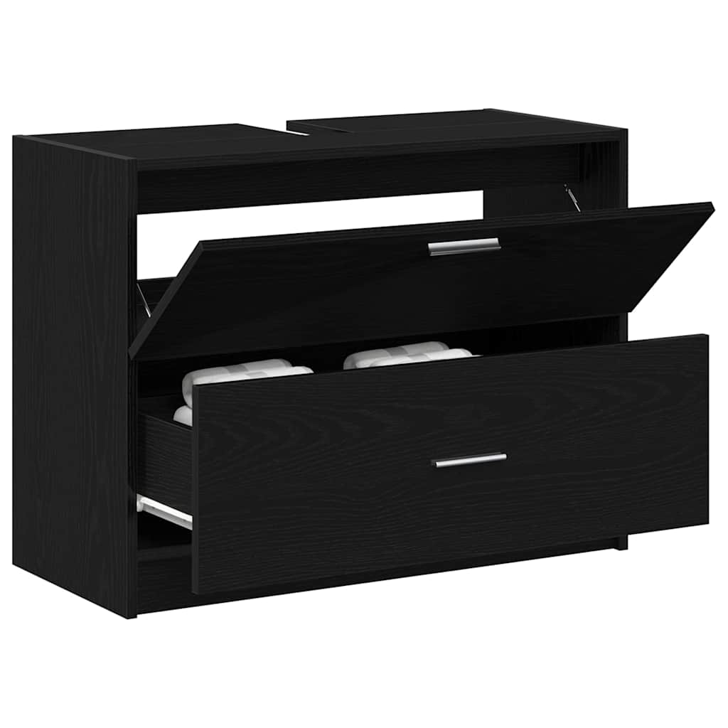 Mobile da Bagno Rovere Nero 78 x 37 x 59 cm Legno multistrato