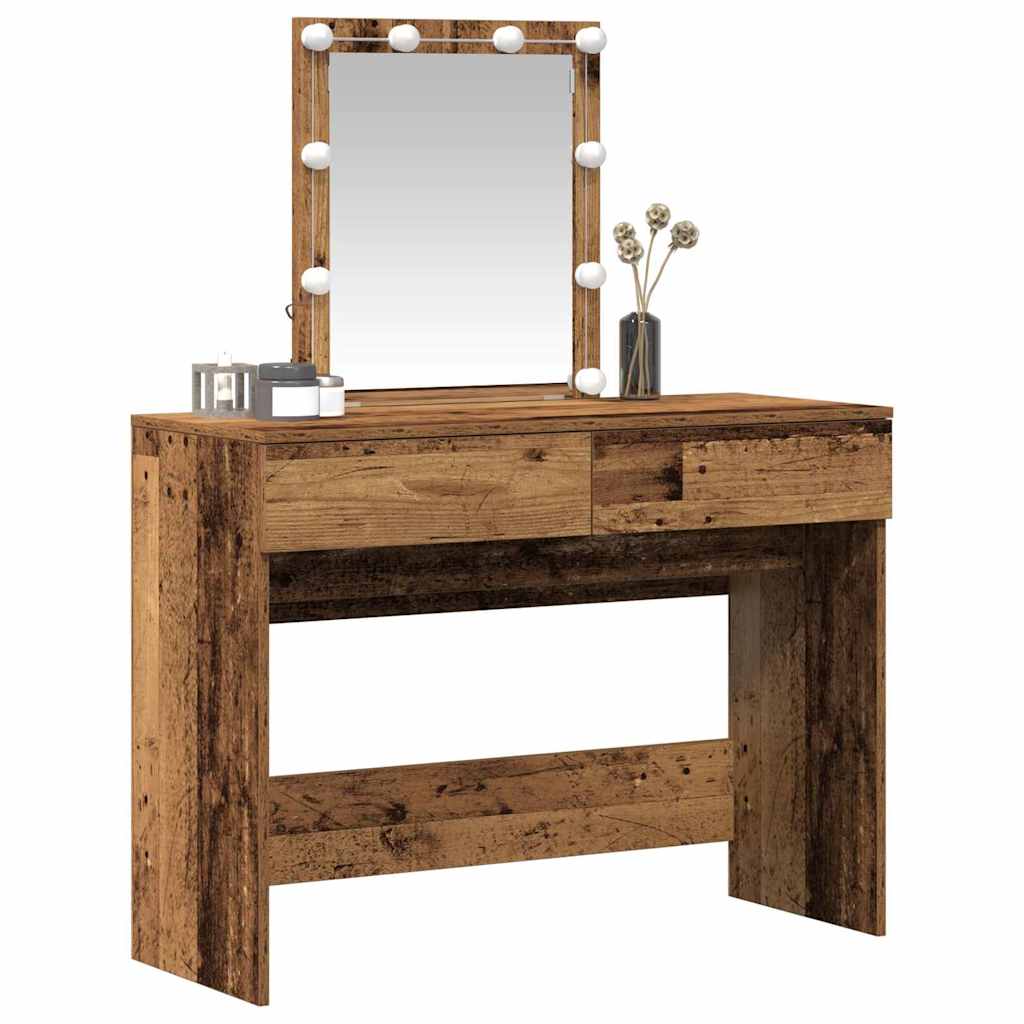 Tavolo da Trucco con cassetto Legno vecchio 100 x 40 x 130 cm