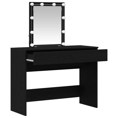 Tavolo da Trucco con cassetto Rovere Nero 100 x 40 x 130 cm