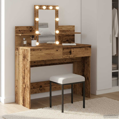 Tavolo da Trucco con cassetto Legno vecchio 100 x 40 x 130 cm