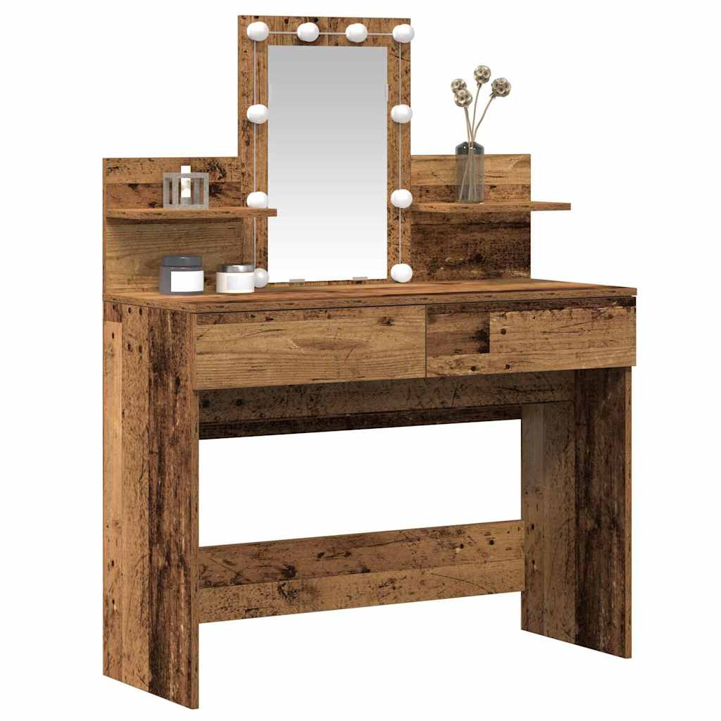 Tavolo da Trucco con cassetto Legno vecchio 100 x 40 x 130 cm