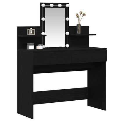Tavolo da Trucco con cassetto Rovere Nero 100 x 40 x 130 cm