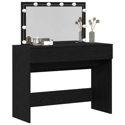 Tavolo da Trucco con cassetto Rovere Nero 100 x 40 x 120 cm