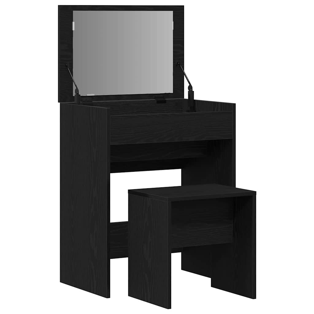Tavolo da Trucco Rovere nero 60 x 40 x 75 cm Legno multistrato