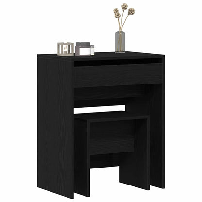 Tavolo da Trucco Rovere nero 60 x 40 x 75 cm Legno multistrato