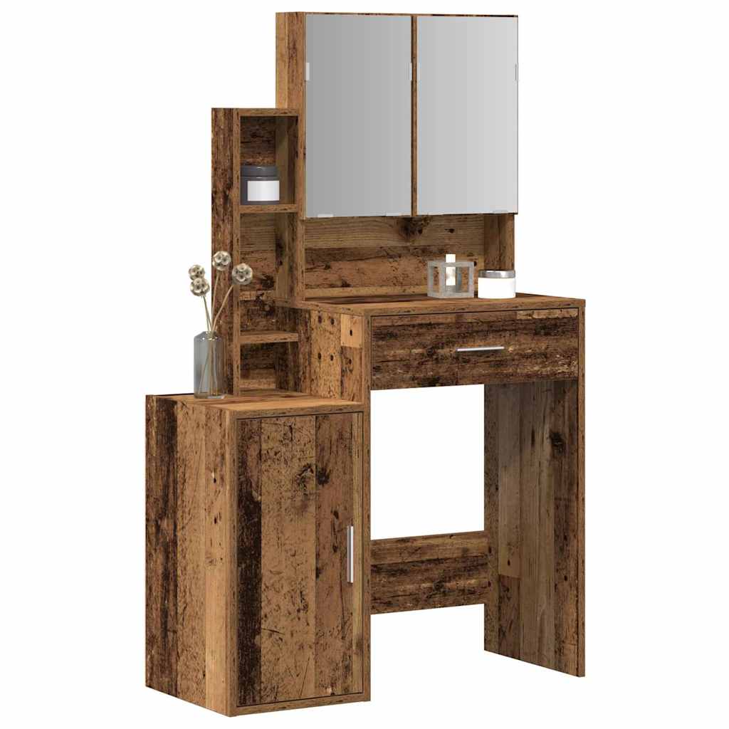 Tavolo da Trucco con cassetto Legno vecchio 80 x 35 x 132 cm