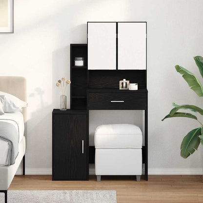 Tavolo da Trucco Rovere Nero 80 x 35 x 132 cm Legno multistrato