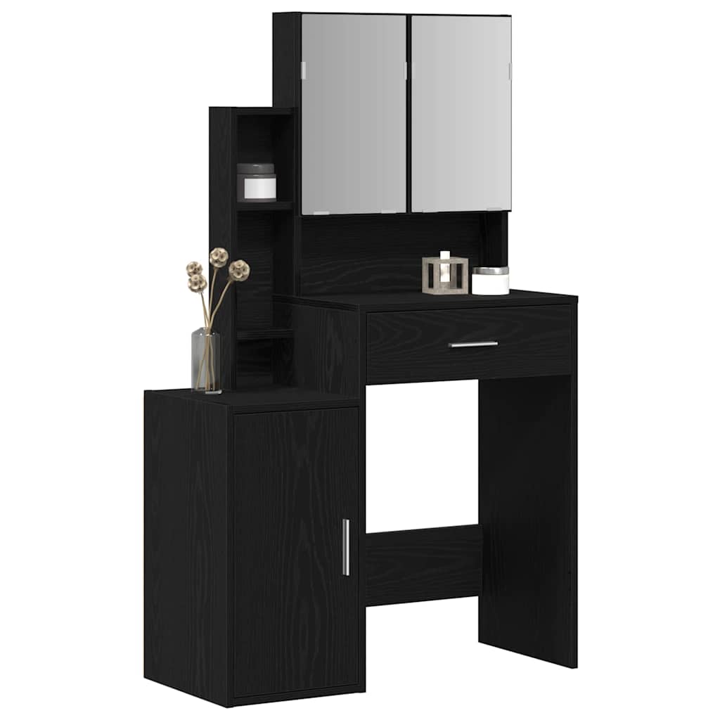 Tavolo da Trucco Rovere Nero 80 x 35 x 132 cm Legno multistrato