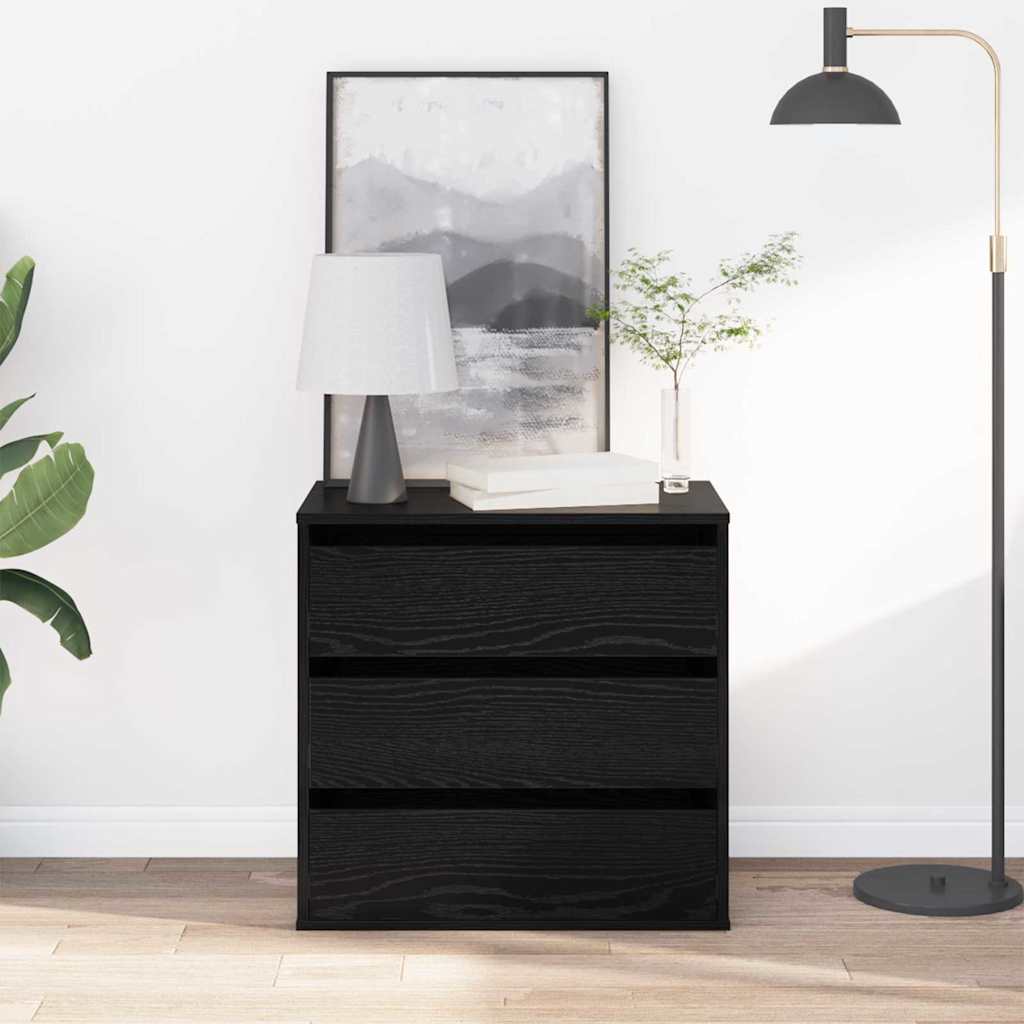 Mobile con Cassetti Nero 60 x 41 x 58 cm Legno multistrato