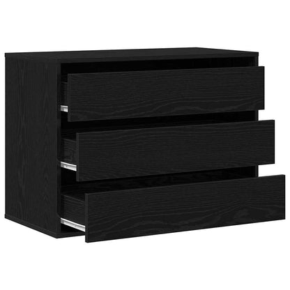 Mobile con Cassetti Nero 80 x 41 x 58 cm Legno multistrato