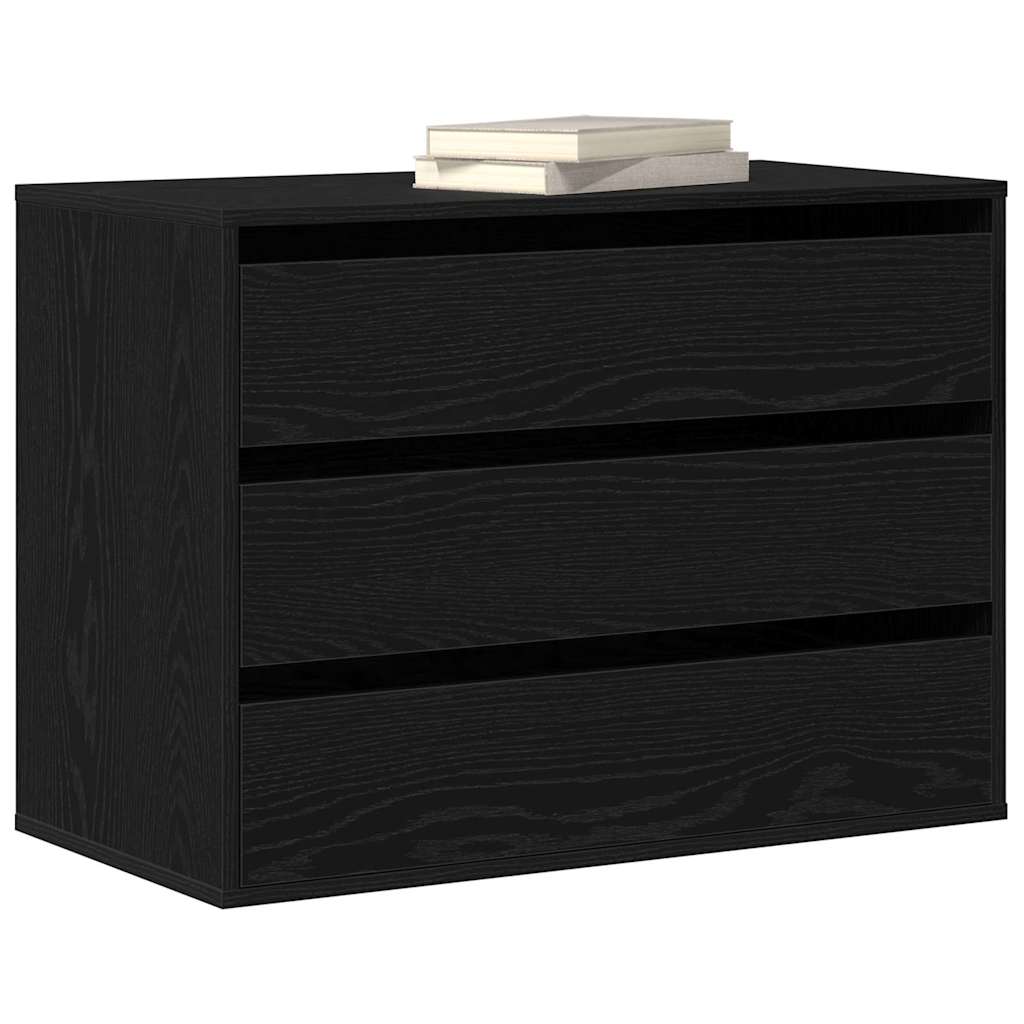 Mobile con Cassetti Nero 80 x 41 x 58 cm Legno multistrato